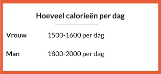 hoeveel calorieën per dag verbranden